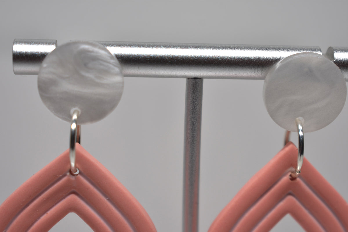 Coral Echo - Layered Dangle Earrings