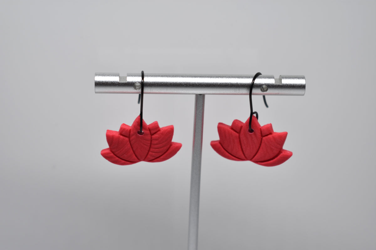 Lotus Flower Dangle Earrings