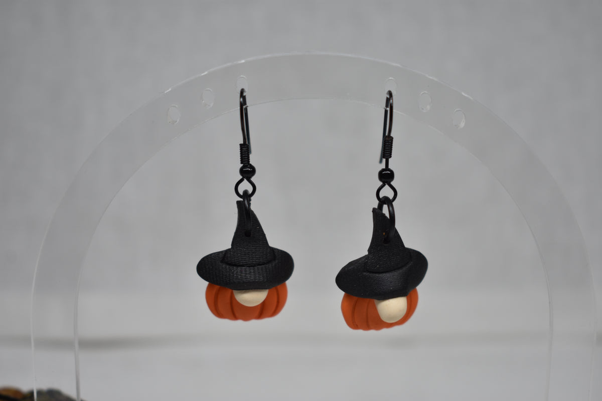Pumpkin Witch Gnomes Earrings