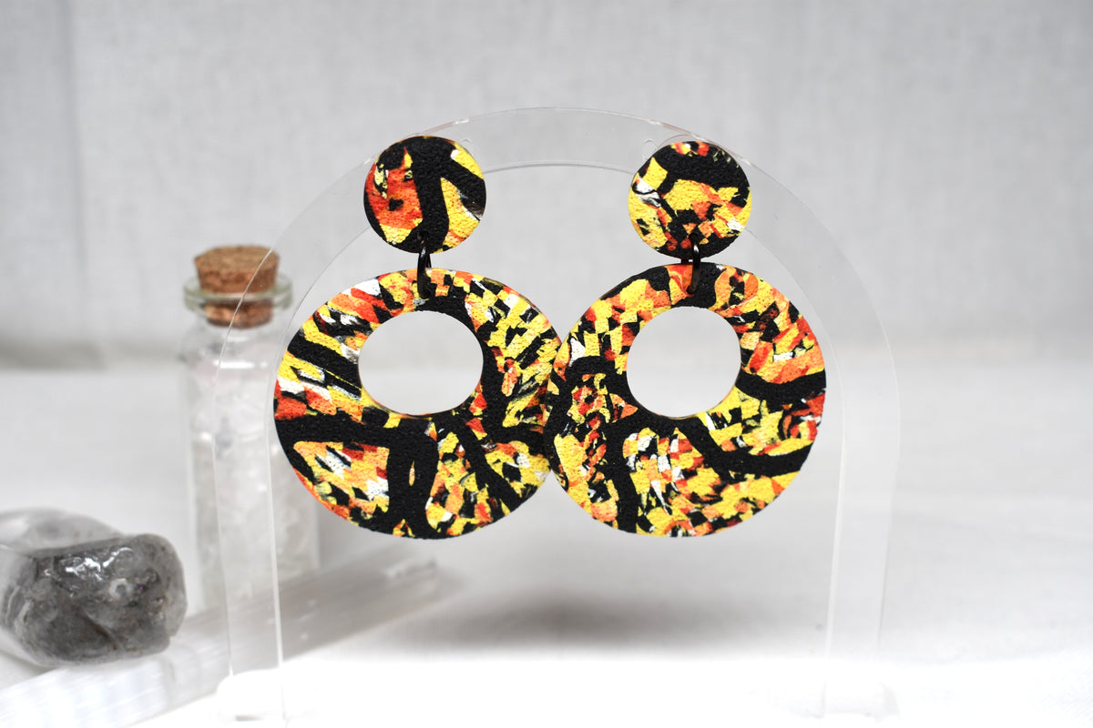 Lava Statement Donut Earrings