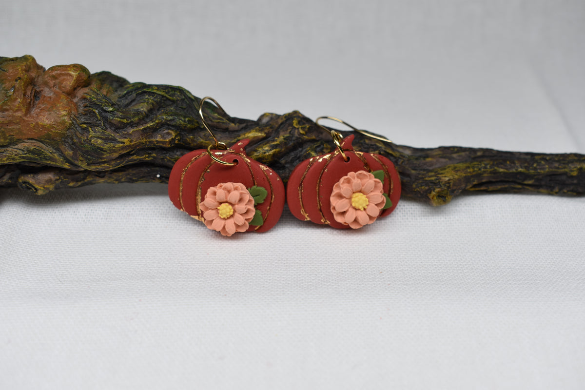 Floral Pumpkin Earrings