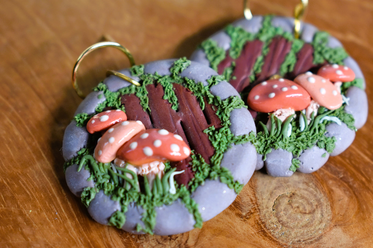 Hobbit Doors with Peach coloured mushrooms and stone surround