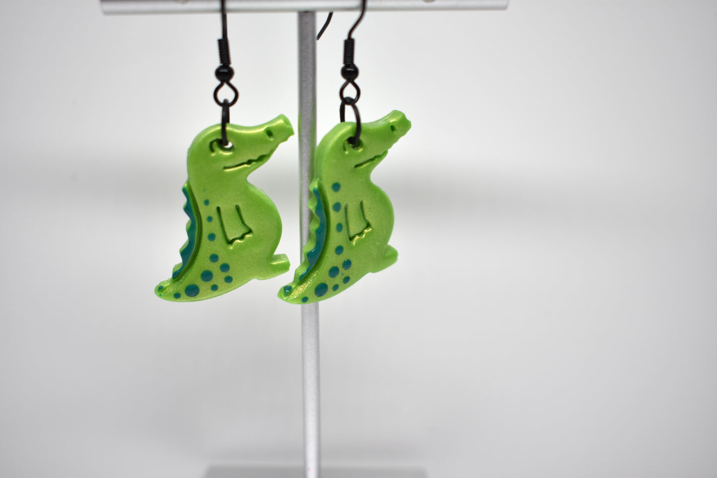 Standing Crocodile earrings 2