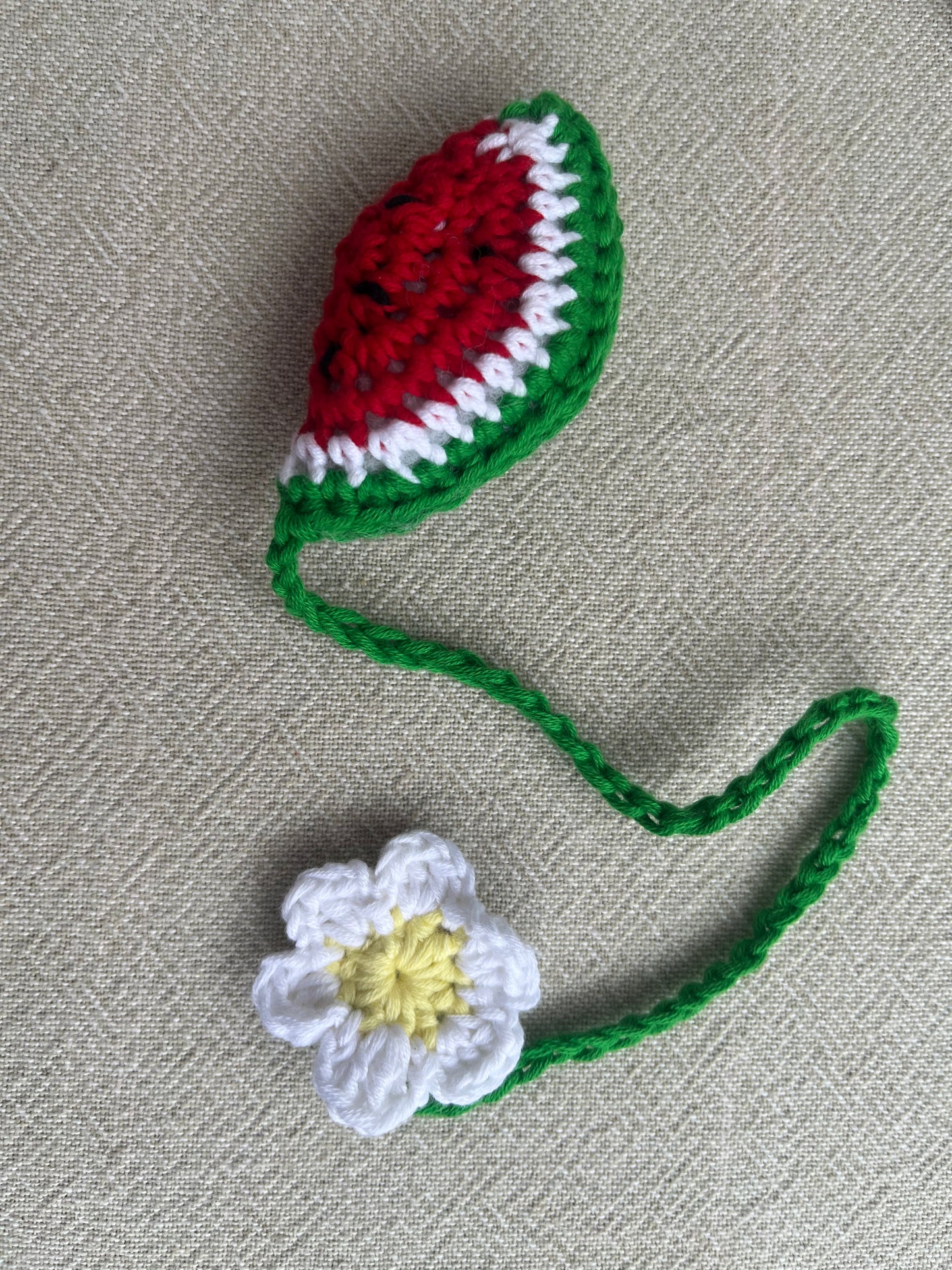 Crochet Watermelon Bookmark