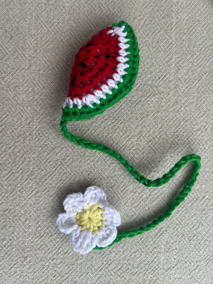 Crochet Watermelon Bookmark