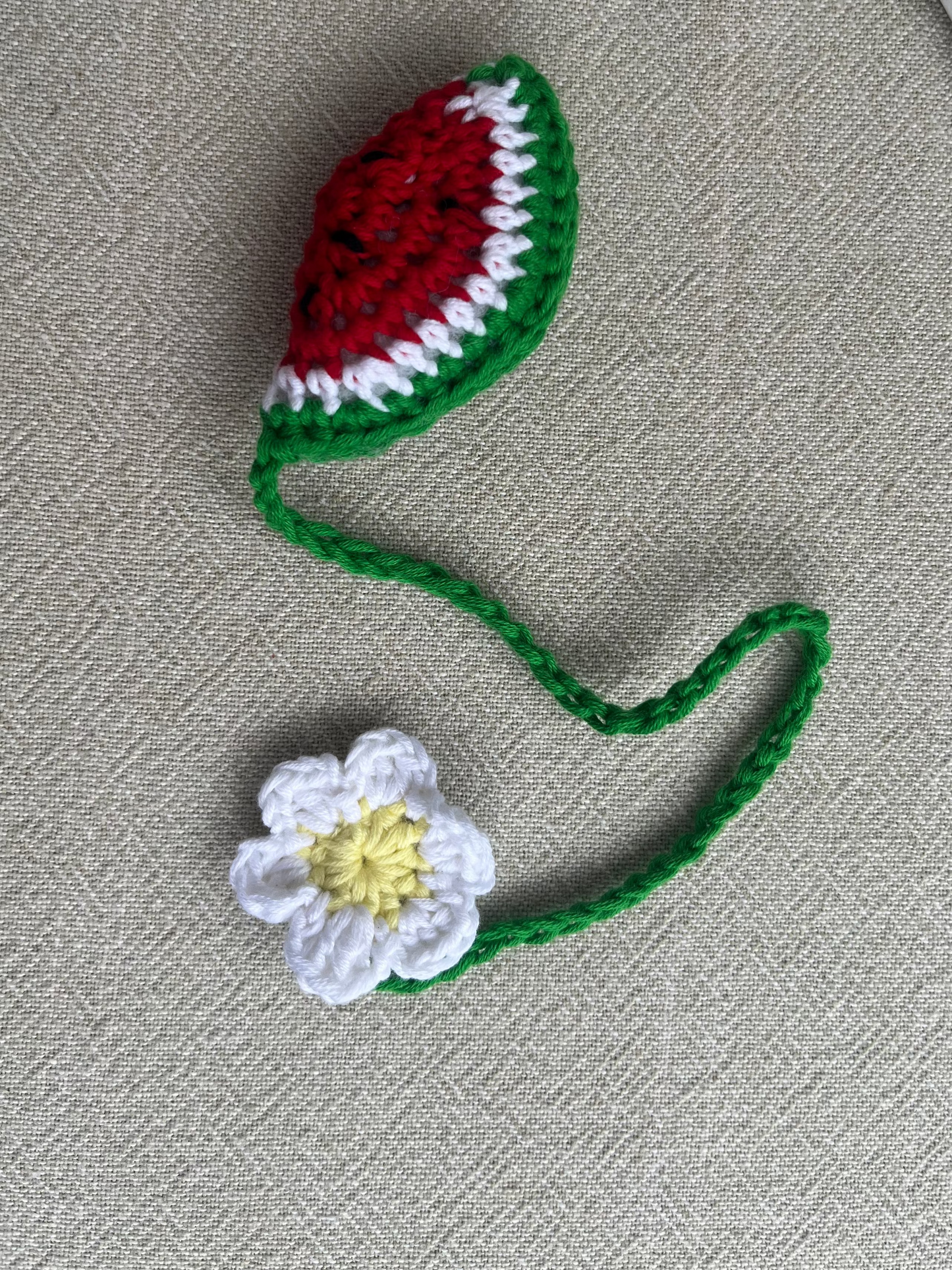 Crochet Watermelon Bookmark