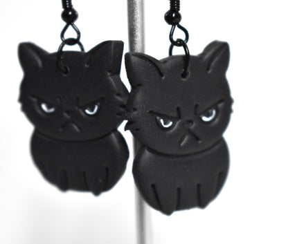 Black Grumpy Cat Dangle 