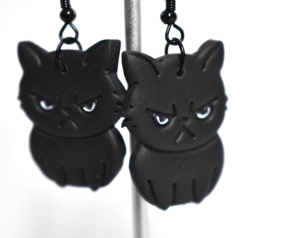 Black Grumpy Cat Dangle 