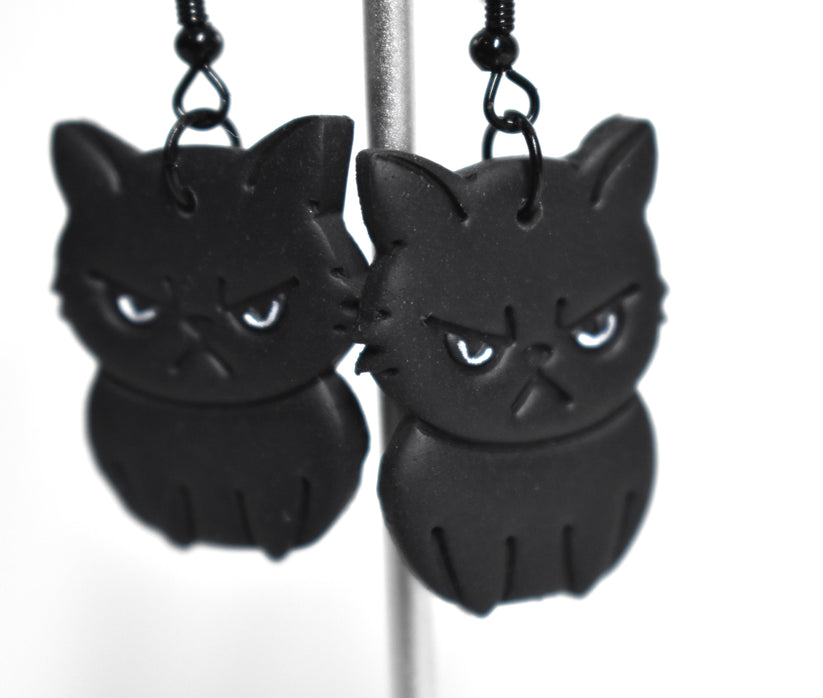 Black Grumpy Cat Dangle 
