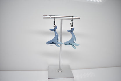 Blue Whale Dangle Earring