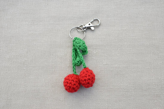 Cherry Crochet Key Ring 