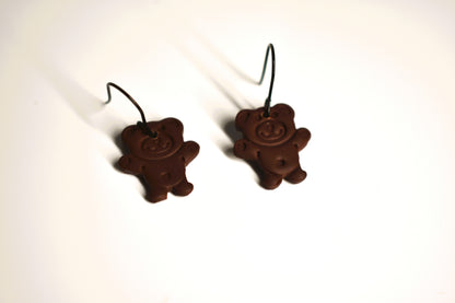 Chocolate tiny teddy earrings 