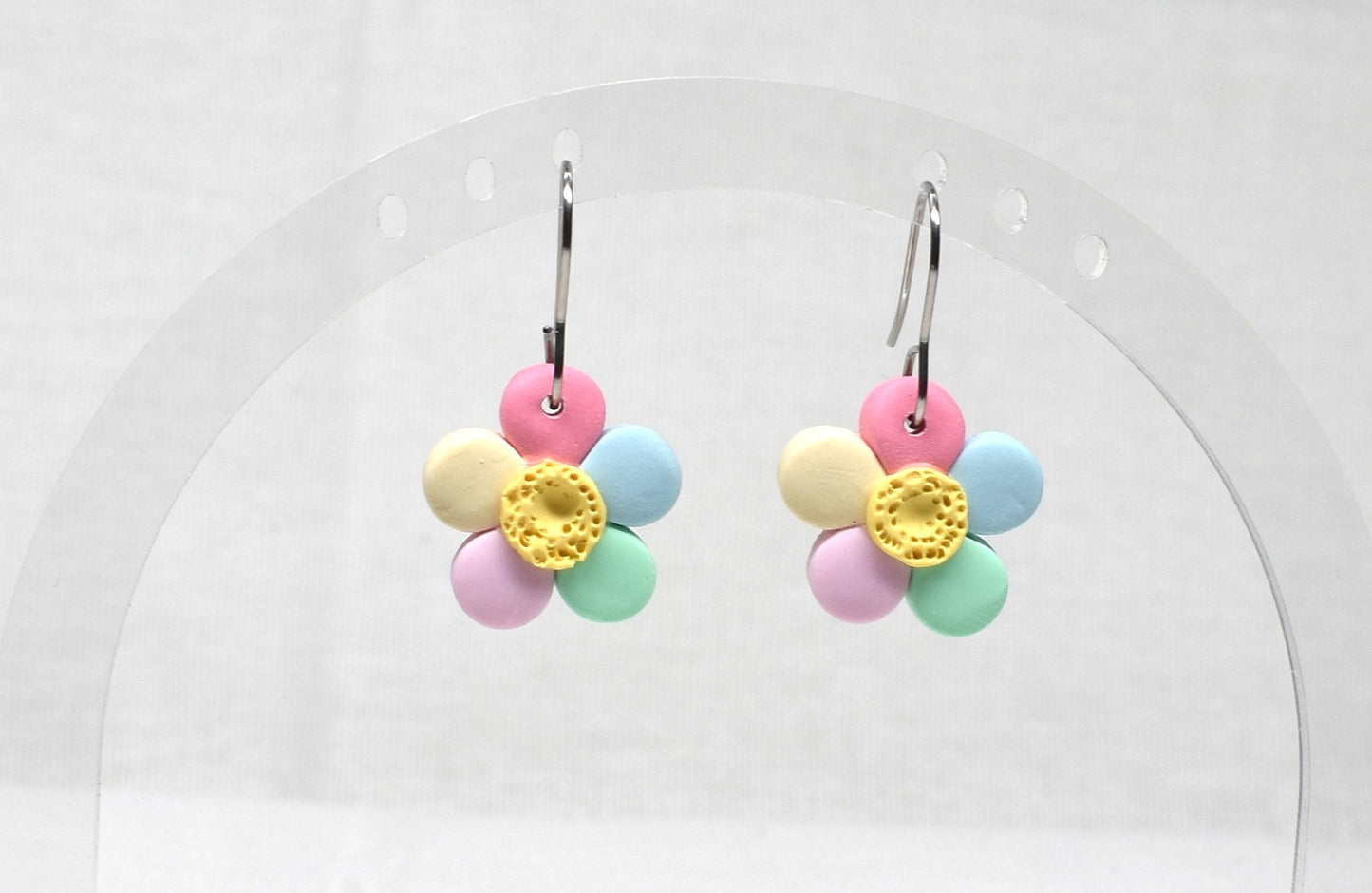 Small Pastel Daisy Drop Earrings
