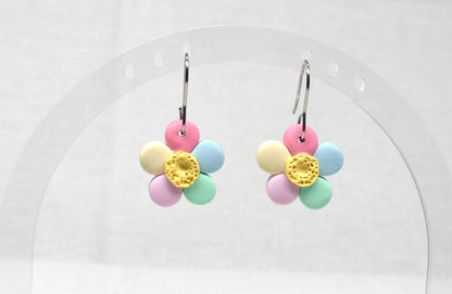 Small Pastel Daisy Drop Earrings