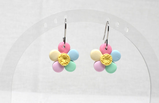 Small Pastel Daisy Drop Earrings