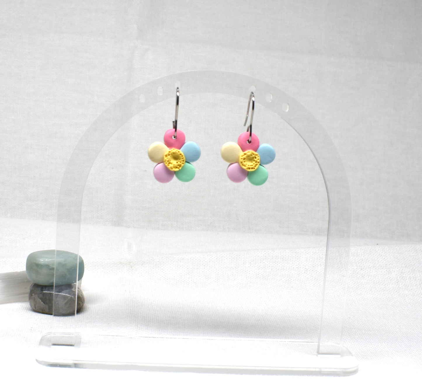 Small Pastel Daisy Drop Earrings
