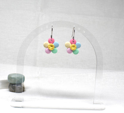 Small Pastel Daisy Drop Earrings