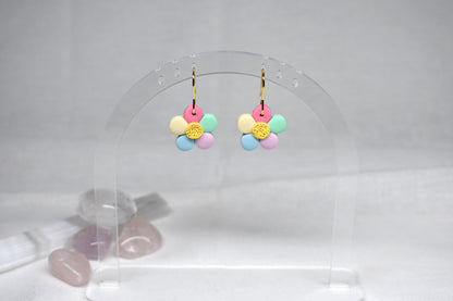 Small Pastel Daisy Drop Earrings