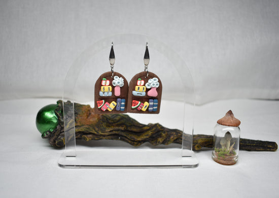 Lisa's Bookshelf -Handmade Polymer Clay Earrings