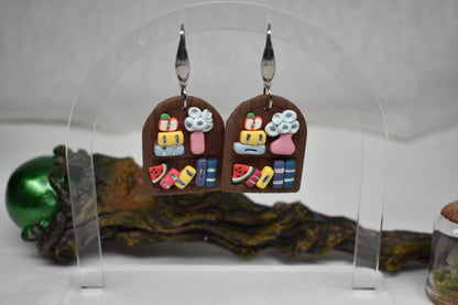 Lisa's Bookshelf -Handmade Polymer Clay Earrings