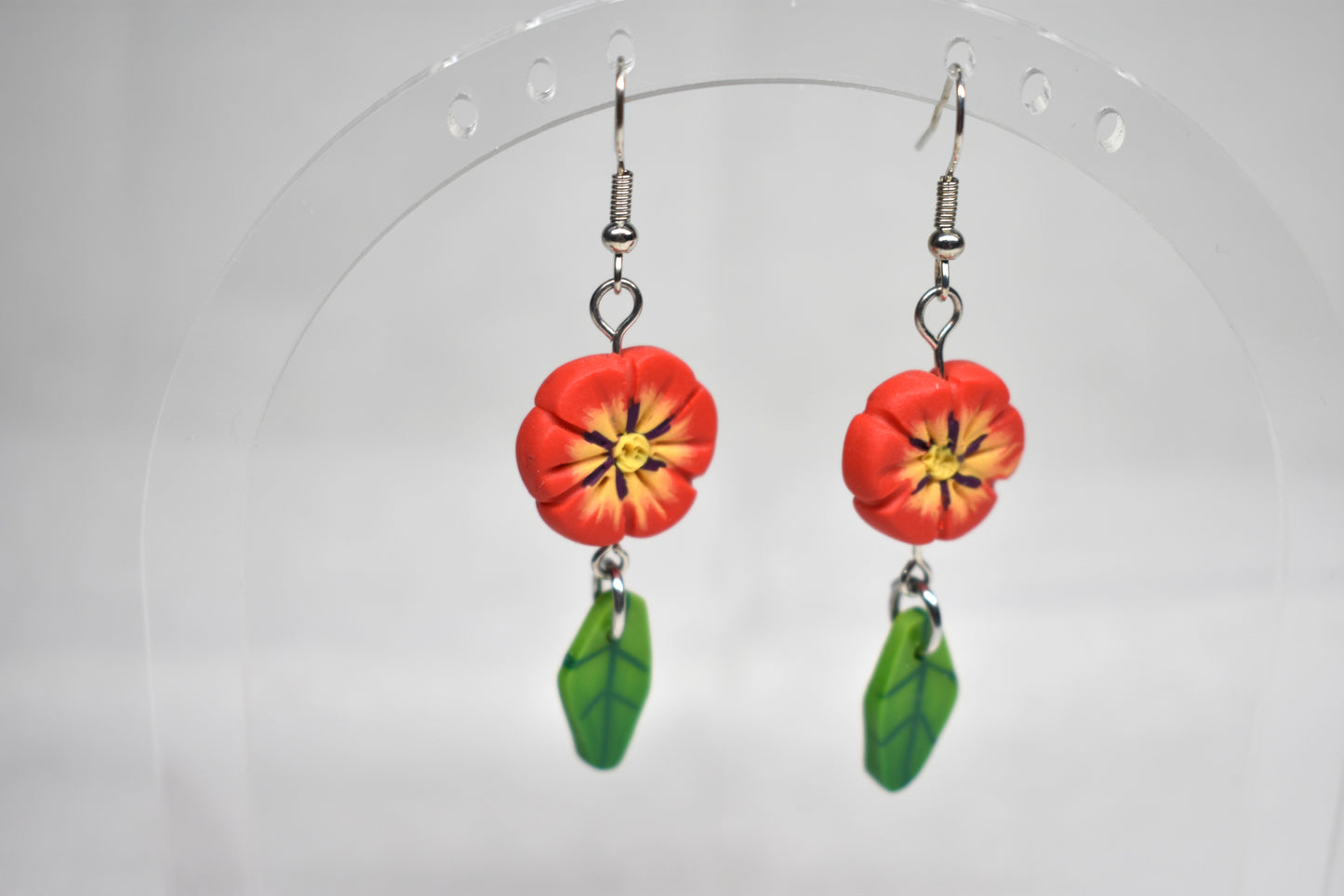 Pansy Flower Earrings