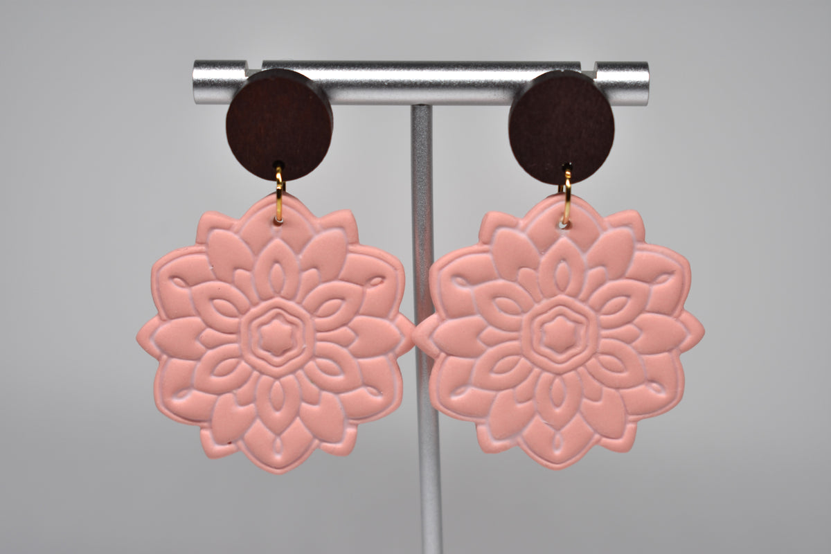 Blush Mandala - Floral Dangle Earrings