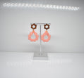 Coral Daisy Chain Dangle Earrings