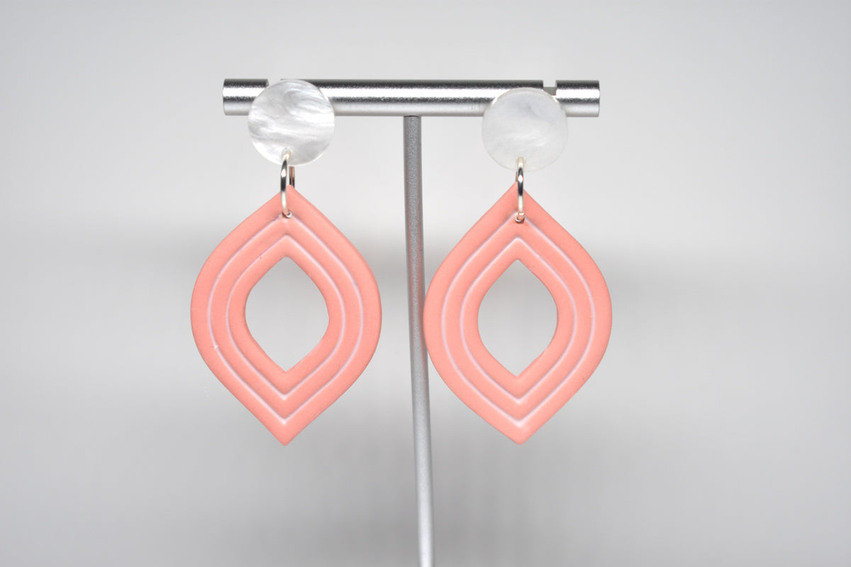 Coral Echo - Layered Dangle Earrings