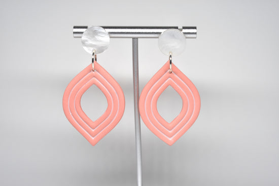Coral Echo - Layered Dangle Earrings