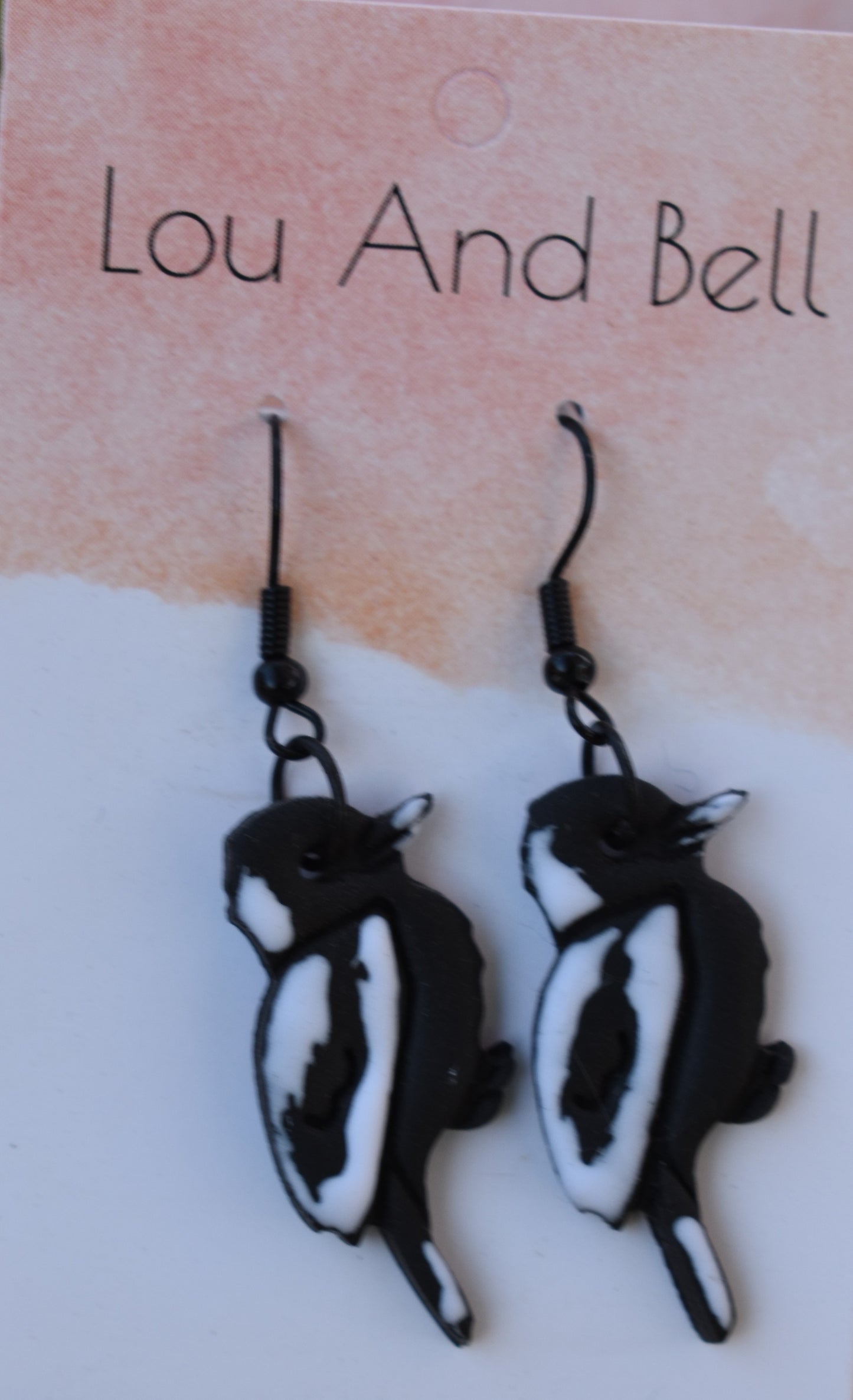 Magpie Earrings – Handmade Polymer Clay, Australian Bird Dangle