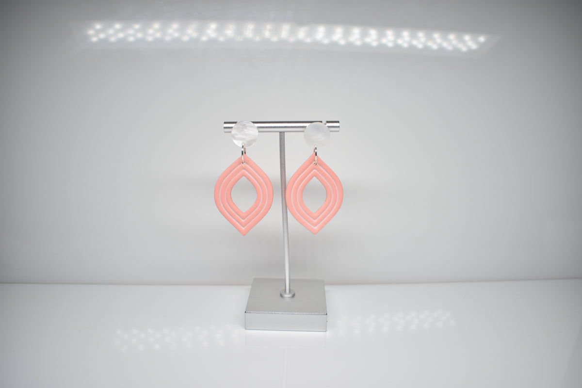 Coral Echo - Layered Dangle Earrings