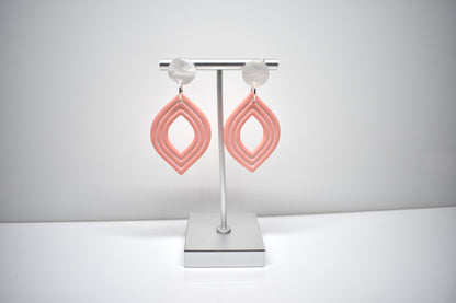 Coral Echo - Layered Dangle Earrings