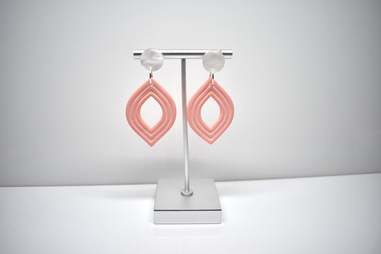 Coral Echo - Layered Dangle Earrings