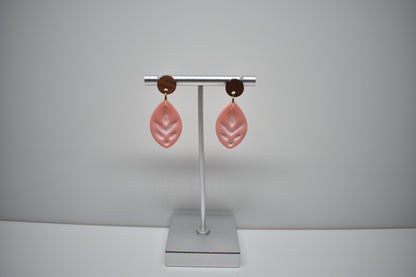 Coral Fern - Leaf Dangle Earrings