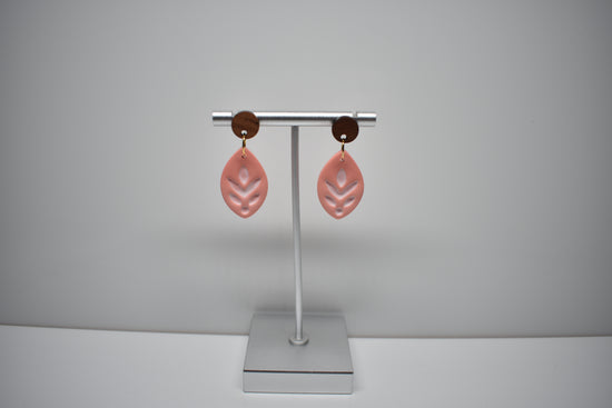Coral Fern - Leaf Dangle Earrings