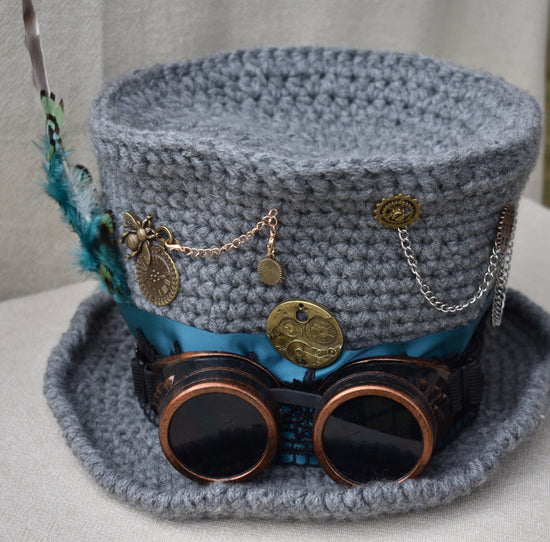 Steampunk Crochet Top Hat