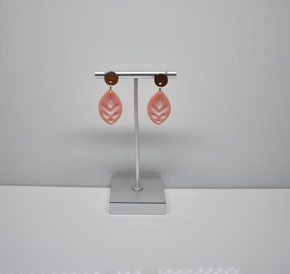 Coral Fern - Leaf Dangle Earrings