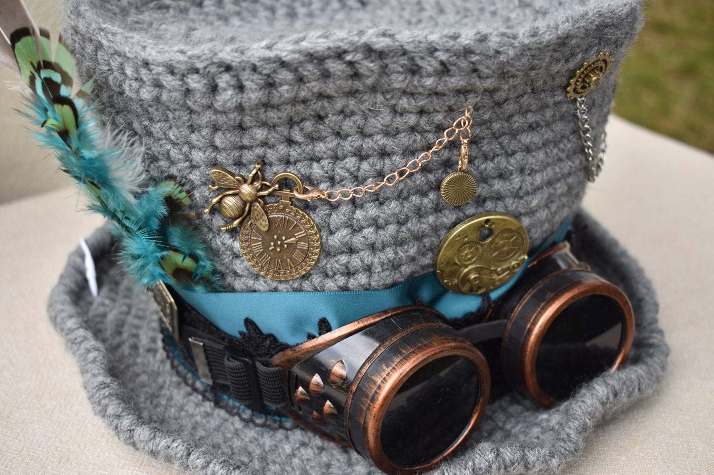 Steampunk Crochet Top Hat