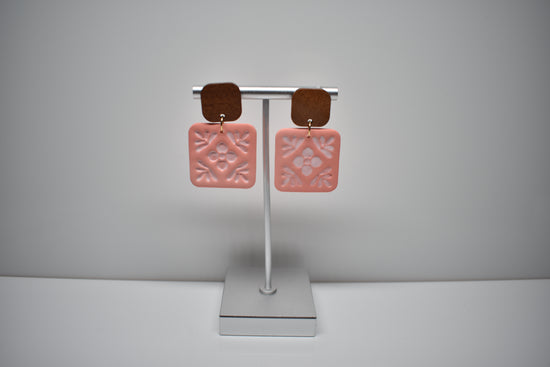 Salt and Sage Folk Earrings – Soft Coral