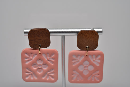 Salt and Sage Folk Earrings – Soft Coral