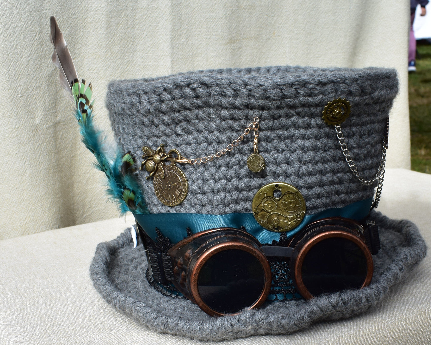 Steampunk Crochet Top Hat