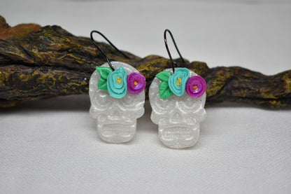 Crystal Sugar Skull Earrings