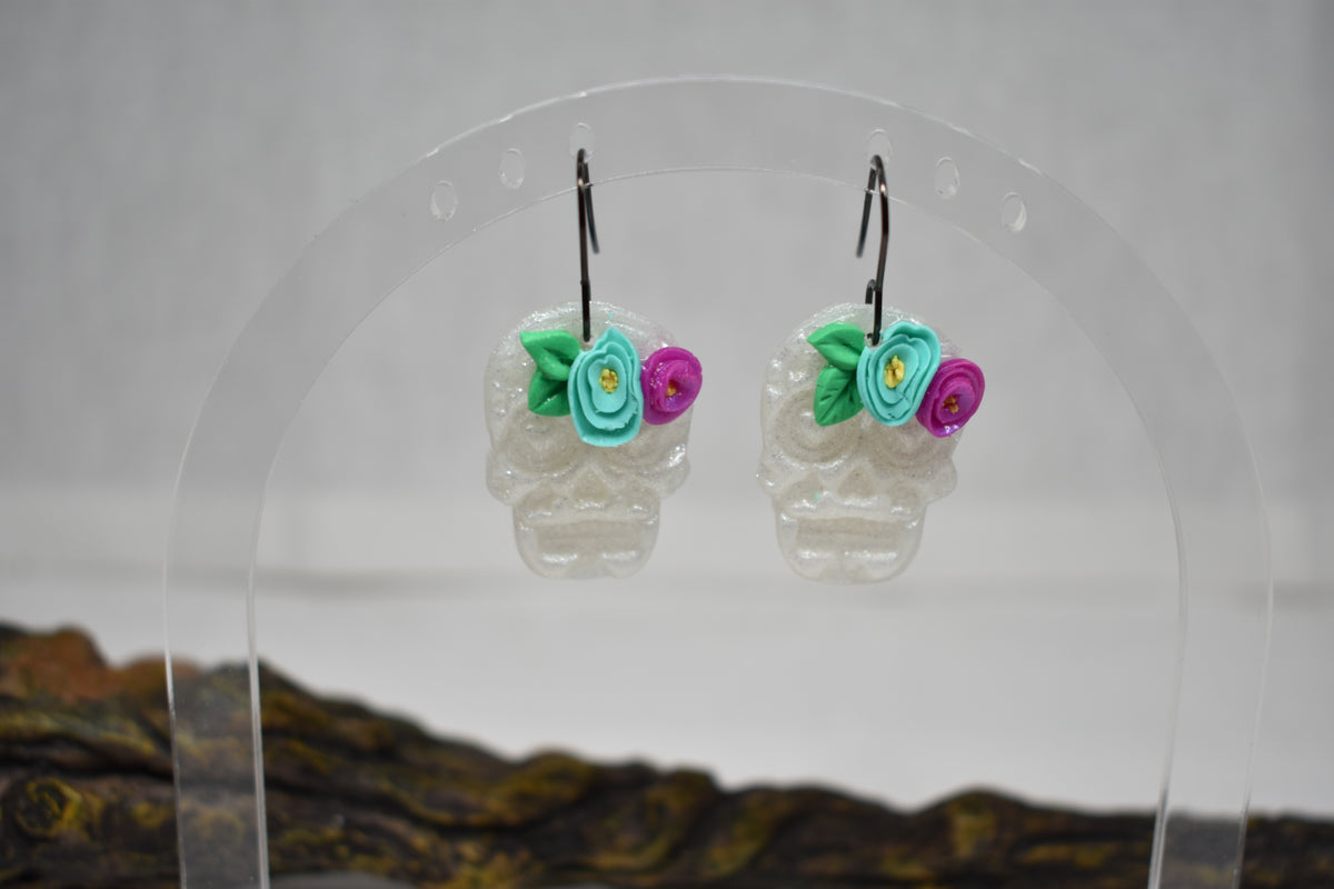 Crystal Sugar Skull Earrings
