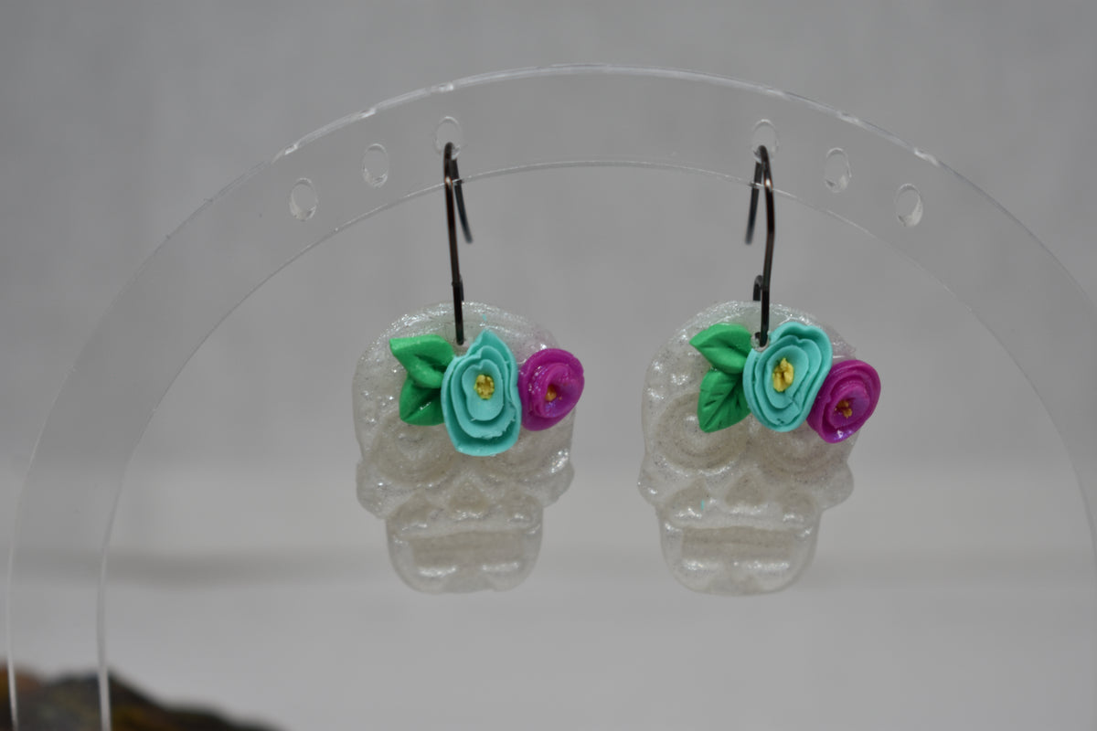 Crystal Sugar Skull Earrings