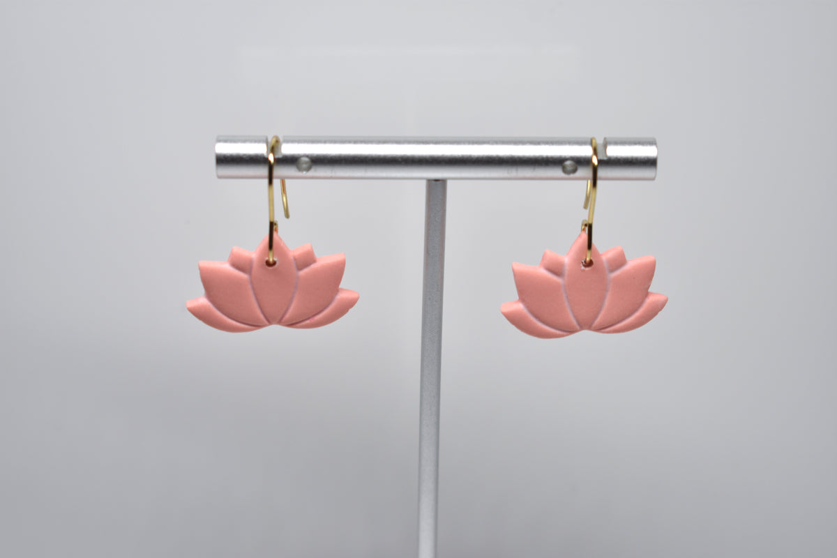 Lotus Flower Dangle Earrings