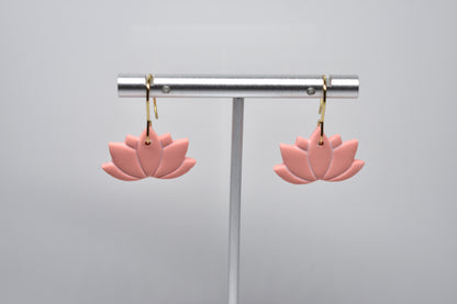 Lotus Flower Dangle Earrings