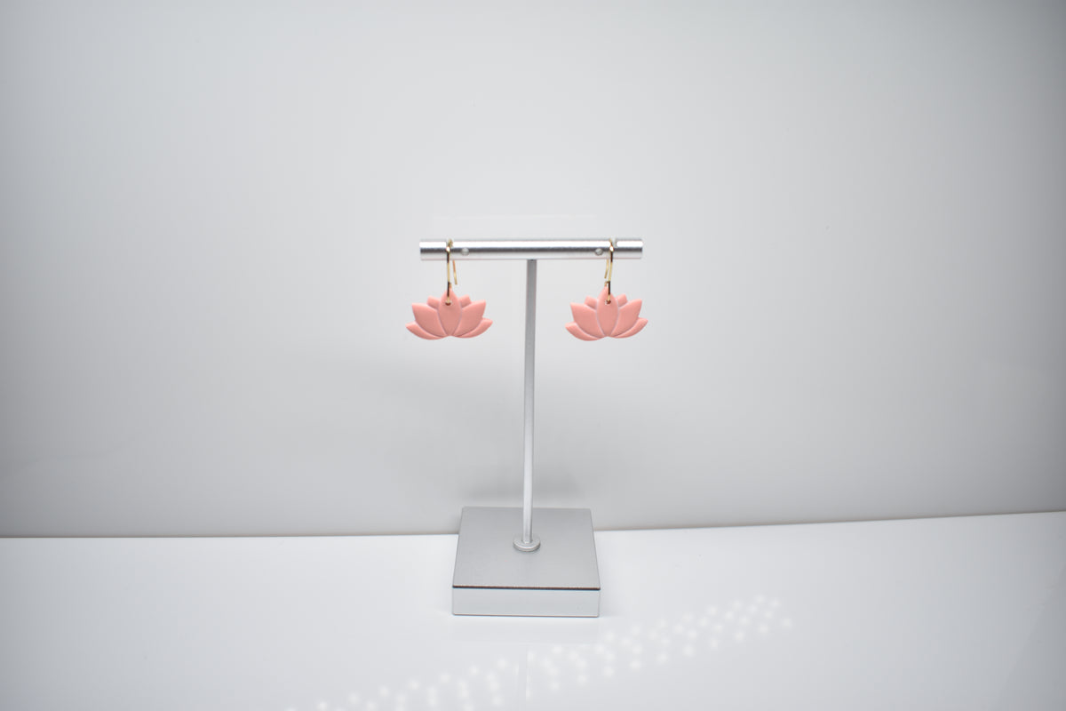 Lotus Flower Dangle Earrings
