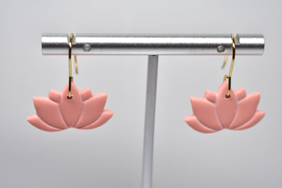 Lotus Flower Dangle Earrings