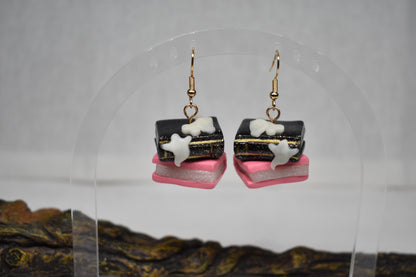 Ghost Skull Book Earrings
