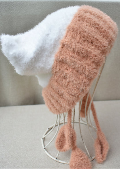 Cat Sack Beanie with Leaves